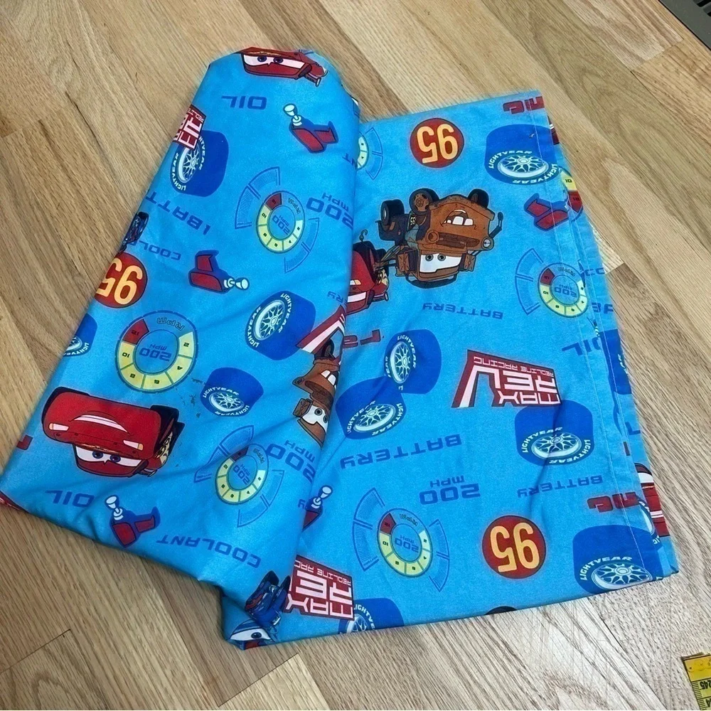 Disney Lightning McQueen Flat Sheet Blue Kids Bedding Cars
